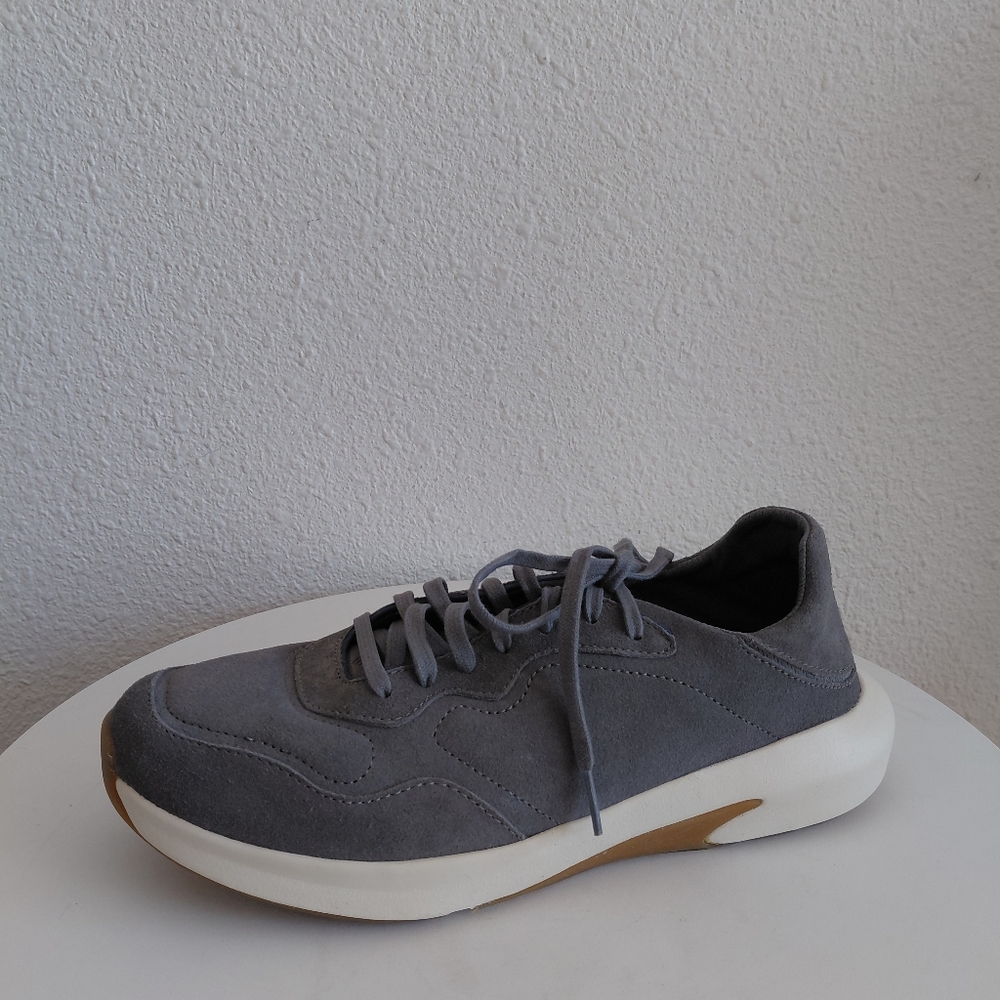Nwob Olukai Koheo Mens Gray Real Suede Upper Shoes